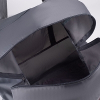 Сумка дорожная на молнии, складная в косметичку, наружный карман, держатель для чемодана, цвет серый/оранжевый Сумка дорожная на молнии, складная в косметичку, наружный карман, держатель для чемодана, цвет серый/оранжевый