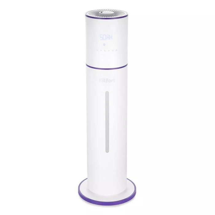 Увлажнитель воздуха Kitfort КТ-2879, ультразвуковой, 25 Вт, 6.7 л, 30 м2, бело-фиолетовый