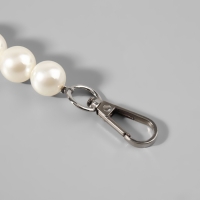 Ручка для сумки, жемчужные бусы, d = 12/14/16 мм, 39 см, цвет белый/серебряный Ручка для сумки, жемчужные бусы, d = 12/14/16 мм, 39 см, цвет белый/серебряный