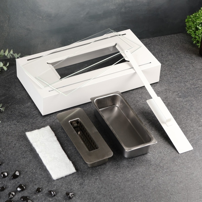 Биокамин настольный 35х18х15см, белый