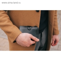 Портмоне мужское на кнопке, 3 в 1, для автодокументов и паспорта, 2 отдела, для карт, для монет, цвет чёрный Портмоне мужское на кнопке, 3 в 1, для автодокументов и паспорта, 2 отдела, для карт, для монет, цвет чёрный