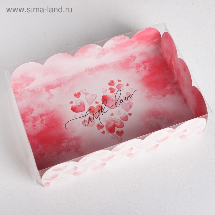 Коробка для печенья, кондитерская упаковка с PVC крышкой, «Для любимых», 20 х 30 х 8 см Коробка для печенья, кондитерская упаковка с PVC крышкой, «Для любимых», 20 х 30 х 8 см