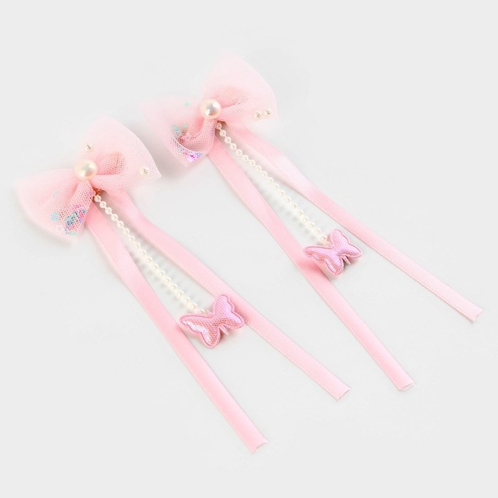 Заколки для волос с бантиком &laquo;Для милой леди&raquo;,2 шт., 4 х 15 см