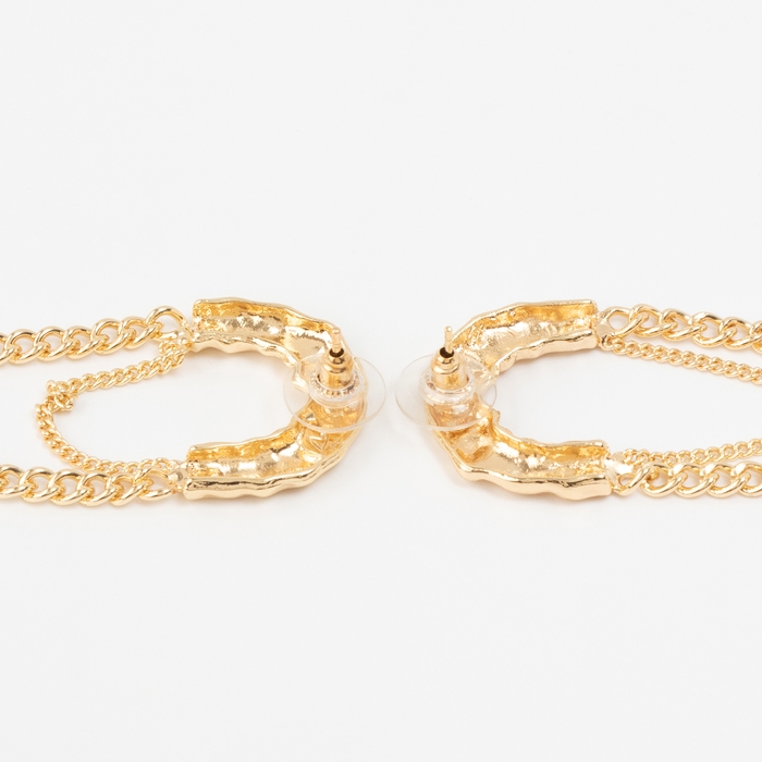 Серьги металл &laquo;Стиль&raquo; цепь, булавка, цвет золото