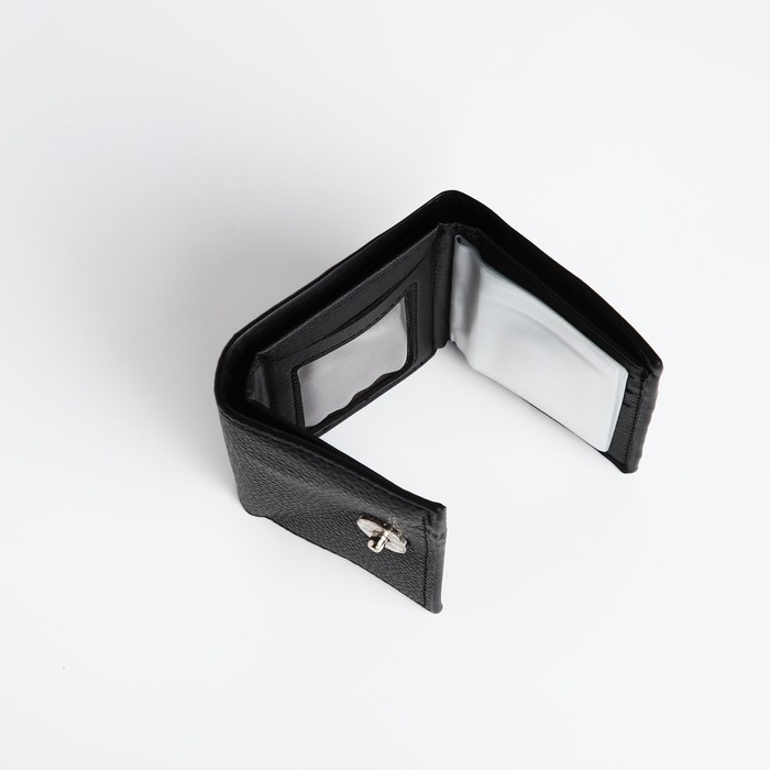 Портмоне мужское на магните, отдел для купюр, для карт, для монет, цвет чёрный Портмоне мужское на магните, отдел для купюр, для карт, для монет, цвет чёрный