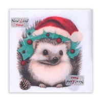 Новогодние салфетки бумажные New Line Fresco &laquo;Новогодний ёжик&raquo; 2 слоя, 33х33 см, 20 шт