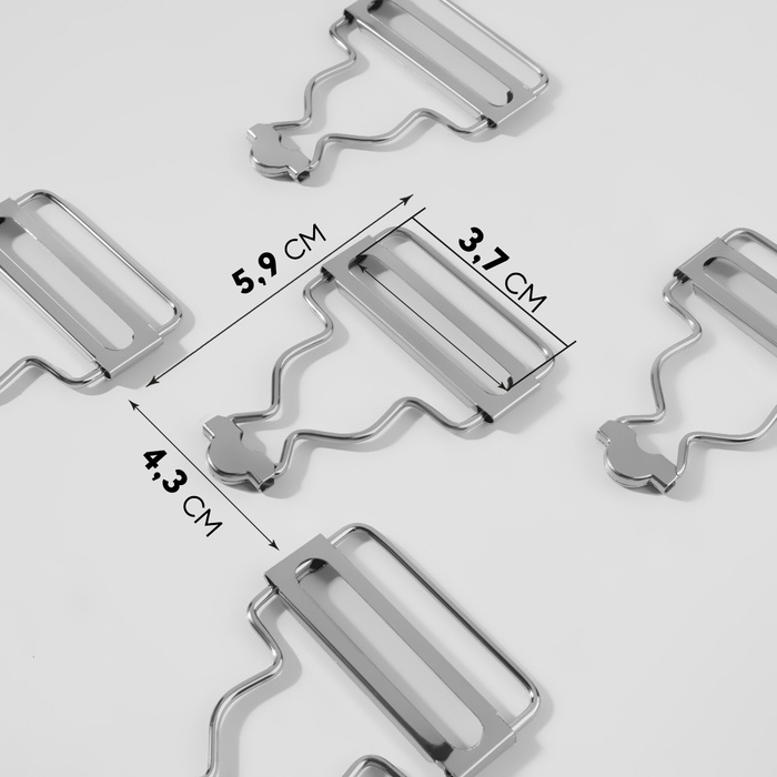 Застёжка для комбинезона, 37 мм, 10 шт, цвет серебряный Застёжка для комбинезона, 37 мм, 10 шт, цвет серебряный