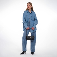 Сумка женская мессенджер на клапане TEXTURA, средний размер, цвет чёрный Сумка женская мессенджер на клапане TEXTURA, средний размер, цвет чёрный