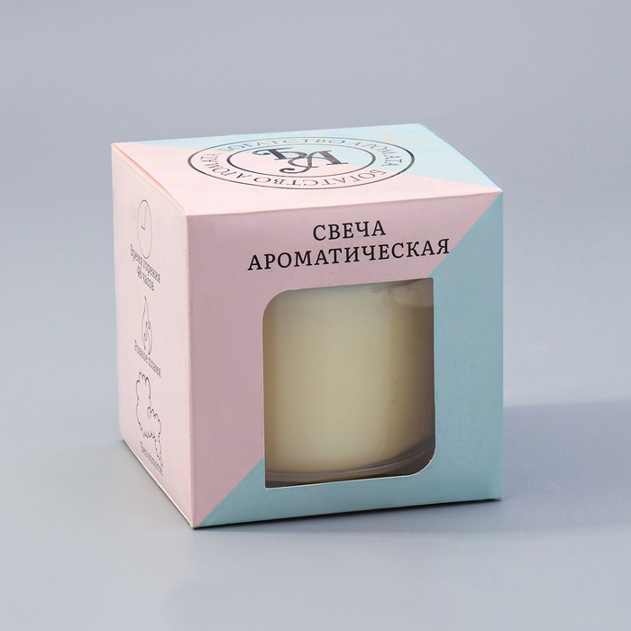 Свеча ГИГАНТ ароматическая в стакане Свеча ГИГАНТ ароматическая в стакане "Свежесть и хлопок", соевый воск, 10х10 см