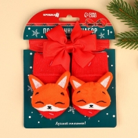 Подарочный набор новогодний: повязка на голову и носочки - погремушки на ножки &laquo;Лисичка&raquo;, Крошка Я