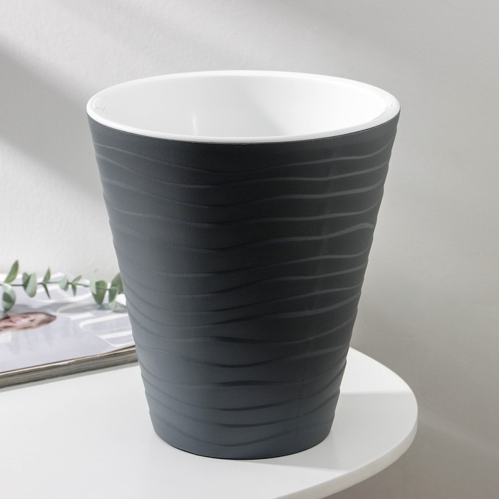 Кашпо для цветов со вставкой &laquo;Валенсия&raquo;, 5,2 л, цвет антрацит