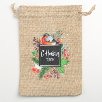 Мешок с термонаклейкой &laquo;Снегирь&raquo;, 13 х 18 см +/- 1.5 см, Новый год