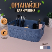 Органайзер для хранения &laquo;WAVE&raquo;, с ручками, 1 секция, 27 &times; 20 &times; 10 см, цвет МИКС
