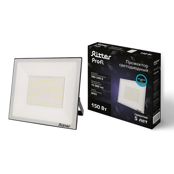 Прожектор светод серия PROFI, 230В, 150Вт, 6500К, 15000Лм, IP65, черн, гарантия 5 лет 53411 Прожектор светод серия PROFI, 230В, 150Вт, 6500К, 15000Лм, IP65, черн, гарантия 5 лет 53411