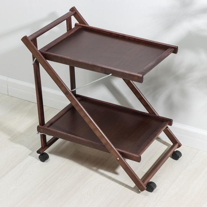 Столик сервировочный 2-х ярусный R.PHILLIP, 75&times;45&times;62 см, тёмный бук