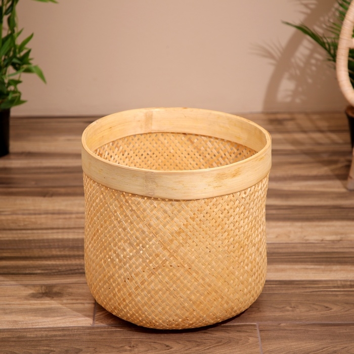 Корзина плетёная, из бамбука 40х40х35 см