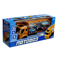 Грузовик радиоуправляемый &laquo;Автовоз&raquo;, с 5 машинками, работает от аккумулятора, цвет жёлтый