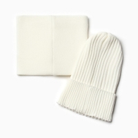 Комплект для девочки (снуд и шапка), цвет молочный, размер 52-56 Комплект для девочки (снуд и шапка), цвет молочный, размер 52-56