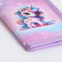 Кошелёк детский на липучке «Выбражулька», цвет сиреневый Кошелёк детский на липучке «Выбражулька», цвет сиреневый