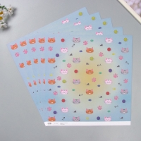 Бумага для скрапбукинга двусторонняя "Котики" плотность 180 гр набор 5 шт 30,5х32 см Бумага для скрапбукинга двусторонняя "Котики" плотность 180 гр набор 5 шт 30,5х32 см