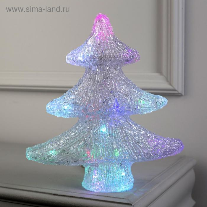 Светодиодная фигура &laquo;Ёлочка&raquo; 25 &times; 30 &times; 6 см, акрил, батарейки ААх2 (не в комплекте), свечение мульти (RGB)