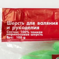 Шерсть для валяния 100% тонкая мериносовая шерсть 100гр (434 зеленый)