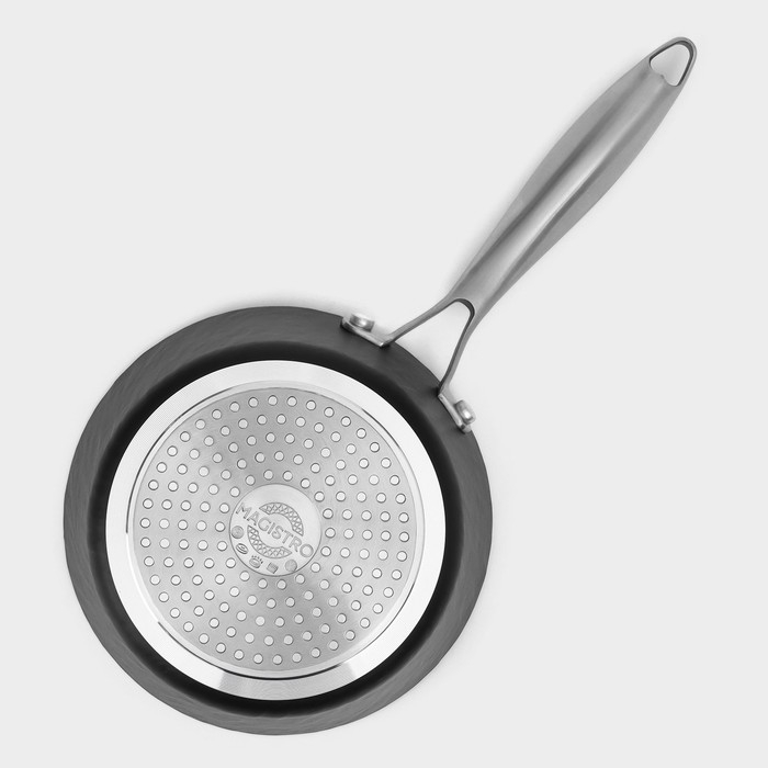 Ковш из нержавеющей стали Magistro &laquo;Rock Stone&raquo;, 1,5 л, d=18 см, h=8 см, с крышкой, антипригарное покрытие, индукция