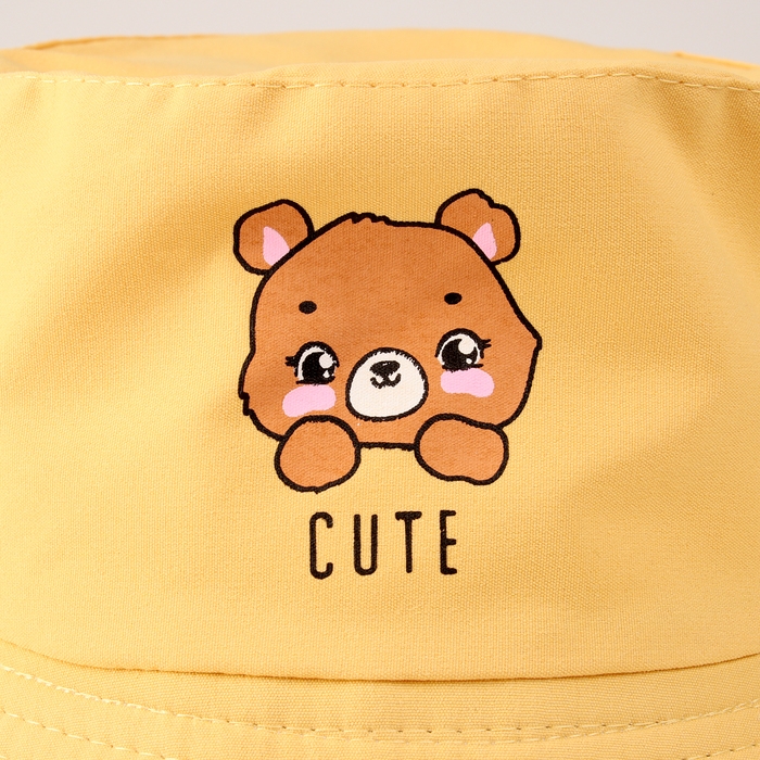 Панама детская для девочки &laquo;Мишутка&raquo;, цвет жёлтый, р-р 48-50