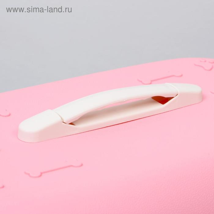 Переноска для животных пластиковая, 47,5 х 33 х 31 см, розовая