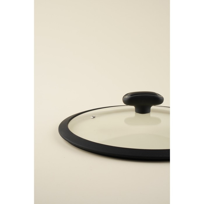 Крышка стеклянная SL Home, d=26 см, с силиконовым ободком Крышка стеклянная SL Home, d=26 см, с силиконовым ободком