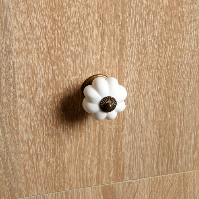 Ручка-кнопка ТУНДРА, d=39, пластик, белая Ручка-кнопка ТУНДРА, d=39, пластик, белая