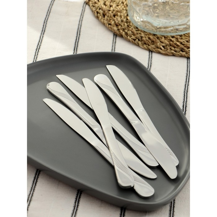 Нож столовый из нержавеющей стали Доляна &laquo;София&raquo;, длина 20,8 см, толщина 4 мм, цвет серебряный