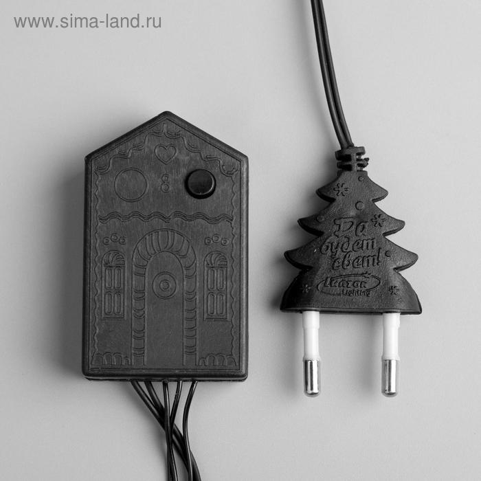 Гирлянда &laquo;Нить&raquo; 5 м, IP20, тёмная нить, 50 LED, свечение фиолетовое, 8 режимов, 220 В