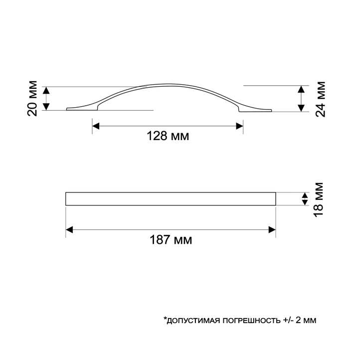 Ручка-скоба РС134, м/о 128 мм, цвет хром