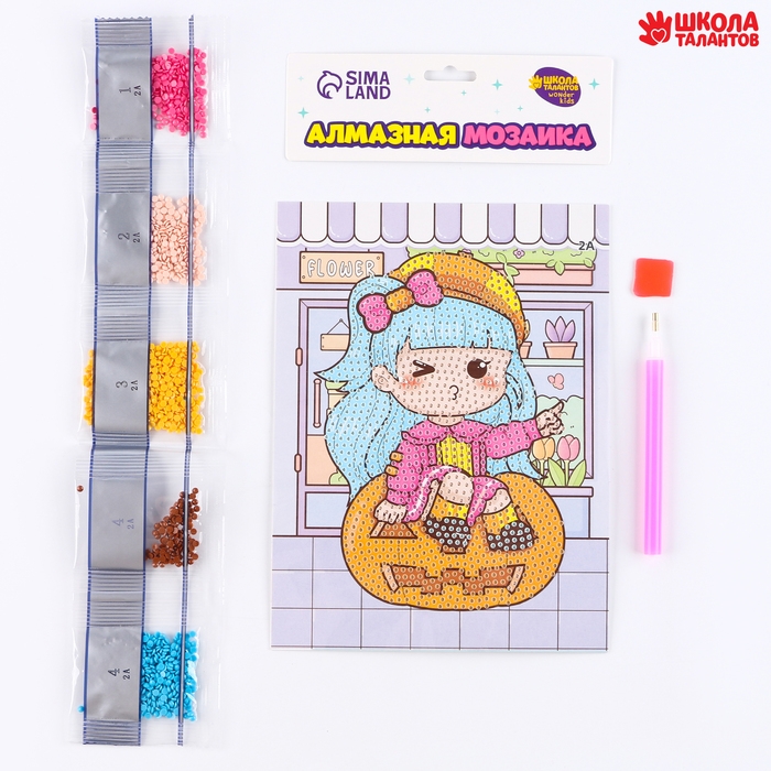 Алмазная вышивка &laquo;Момоэ&raquo; 13,7 &times; 18,3 см, картон, с частичным заполнением