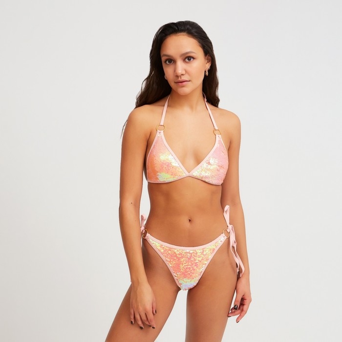 Купальник женский раздельный MINAKU с пайетками цвет розовый, размер 46 Купальник женский раздельный MINAKU с пайетками цвет розовый, размер 46