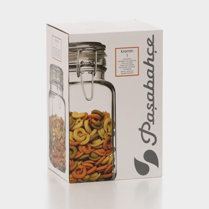 Банка для сыпучих продуктов стеклянная Cremlin 1,3 л, с крышкой