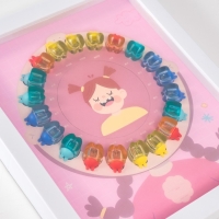 Фоторамка пластик 9х9 см "Молочные зубики" розовая 2х23х27 см