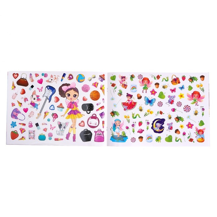 Книжка 500 наклеек &laquo;Для девочек&raquo;, 8 стр.