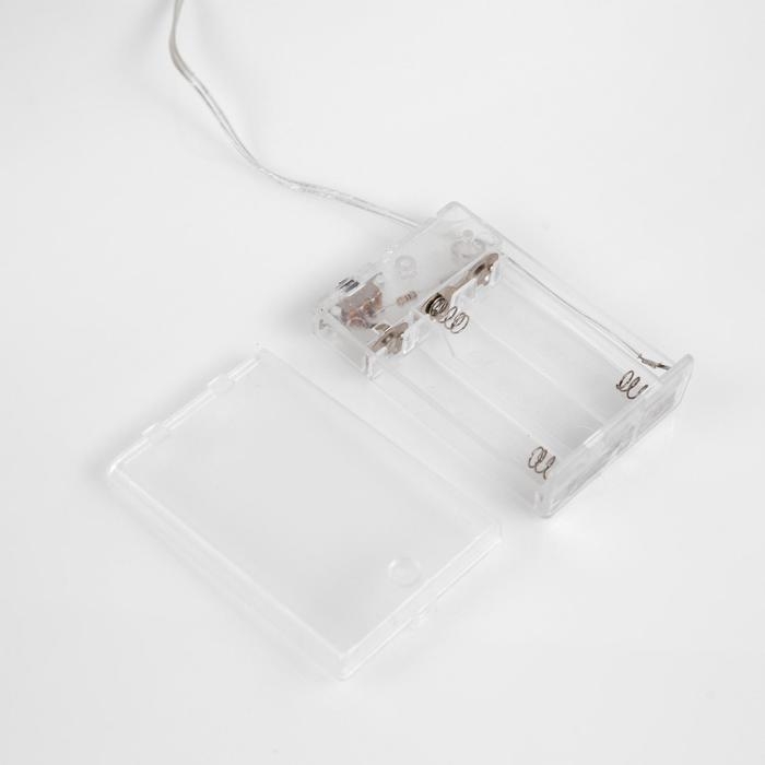 Гирлянда &laquo;Нить&raquo; 5 м роса, IP20, серебристая нить, 50 LED, мерцание белым, батарейки AAх3 (нет в комплекте), свечение тёплое белое