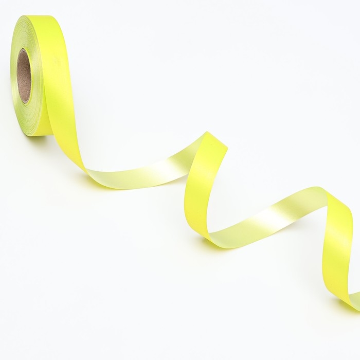 Лента полипропиленовая "Matte" для декора и подарков, лимонная, 2 см х 50 м