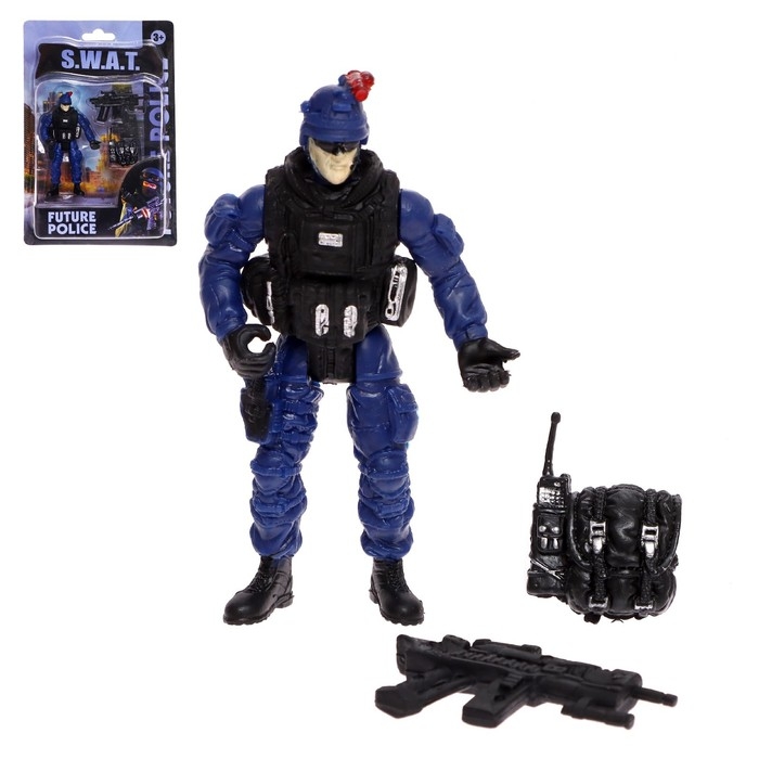 Фигурка героя «Полиция», с аксессуарами, 10х5 см, МИКС Фигурка героя «Полиция», с аксессуарами, 10х5 см, МИКС