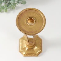 Подсвечник полистоун на 1 свечу "Зазеркалье" золото 10,7х10,7х26,4 см