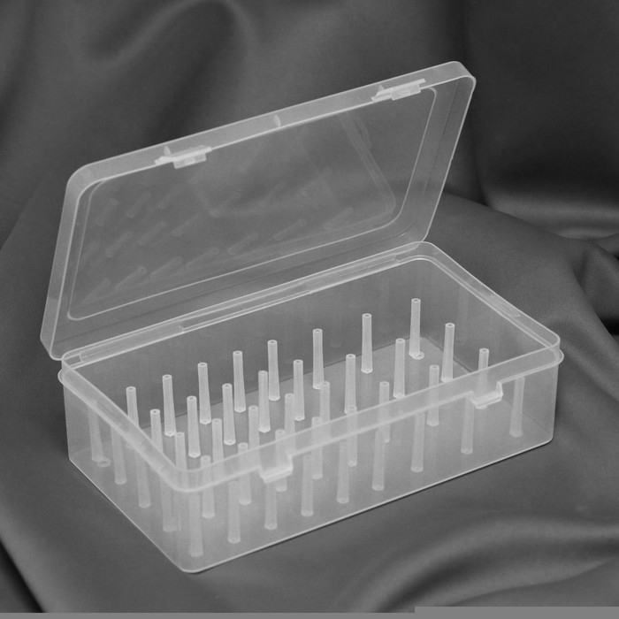 Органайзер для ниток, 42 катушки, 23,7 &times; 13,7 &times; 6,6 см, цвет прозрачный