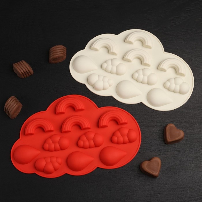 Форма для шоколада Доляна &laquo;Погода&raquo;, силикон, 22,5&times;14,5&times;1,5 см, 11 ячеек, цвет МИКС