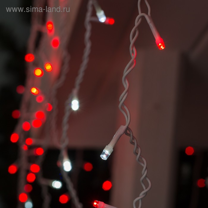 Гирлянда «Бахрома» 3 × 0.6 м, IP44, УМС, белая нить, 160 LED, свечение красное, мерцание белым, 220 В Гирлянда «Бахрома» 3 × 0.6 м, IP44, УМС, белая нить, 160 LED, свечение красное, мерцание белым, 220 В