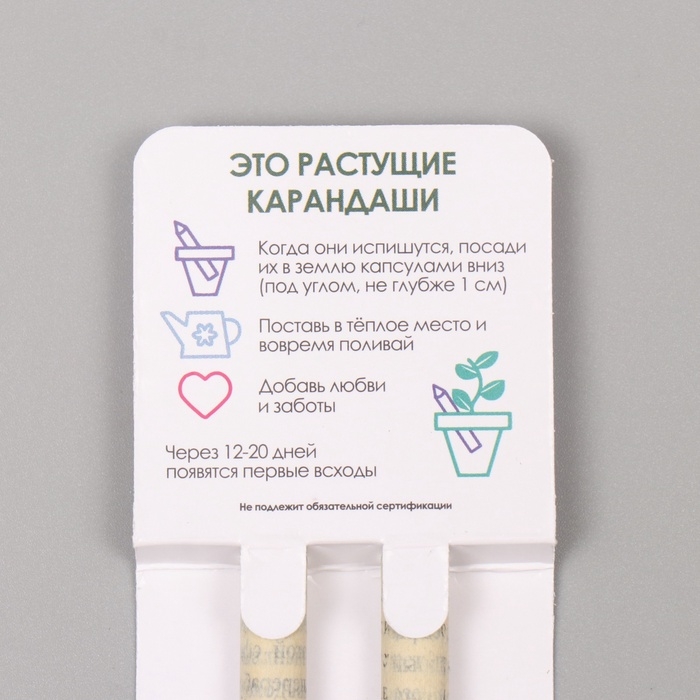 Растущие подарочные карандаши mini "Маргаритка + гвоздика" набор 2 шт.