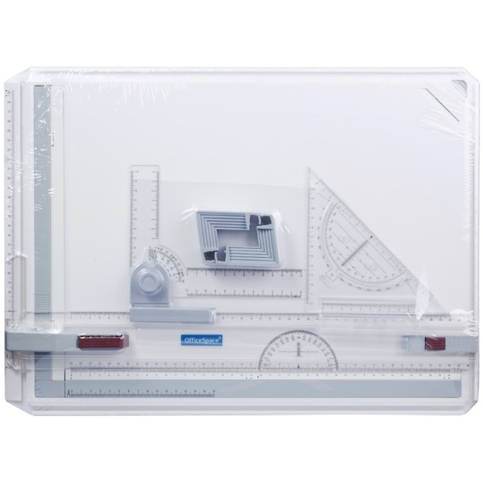 Доска чертежная А3 ArtSpace, рейсшина, треугольник, чертежный узел 281665