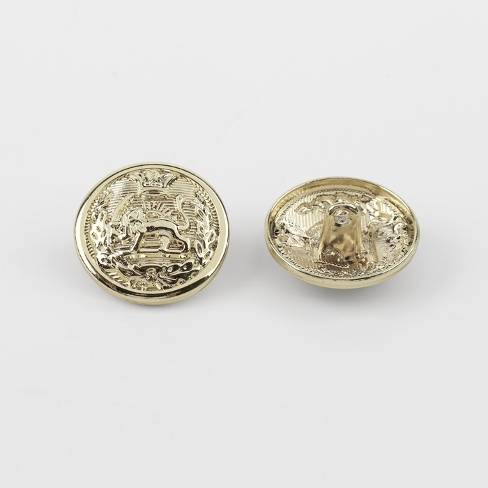 Набор металлических пуговиц на ножке &laquo;Золотая монета&raquo;, d = 20 мм, 5 шт, цвет лимонно-золотой