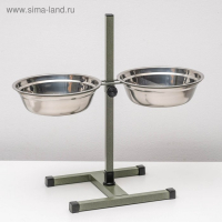 Подставка с мисками, 2 х 2,5 л, высота 60 см, разборная, зелёная Подставка с мисками, 2 х 2,5 л, высота 60 см, разборная, зелёная